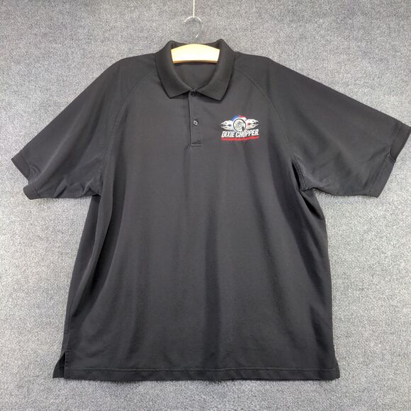 Port Authority Men's Dixie Chopper Polo Shirt Black 2XL Short Sleeve Polyester - Picture 2 of 13